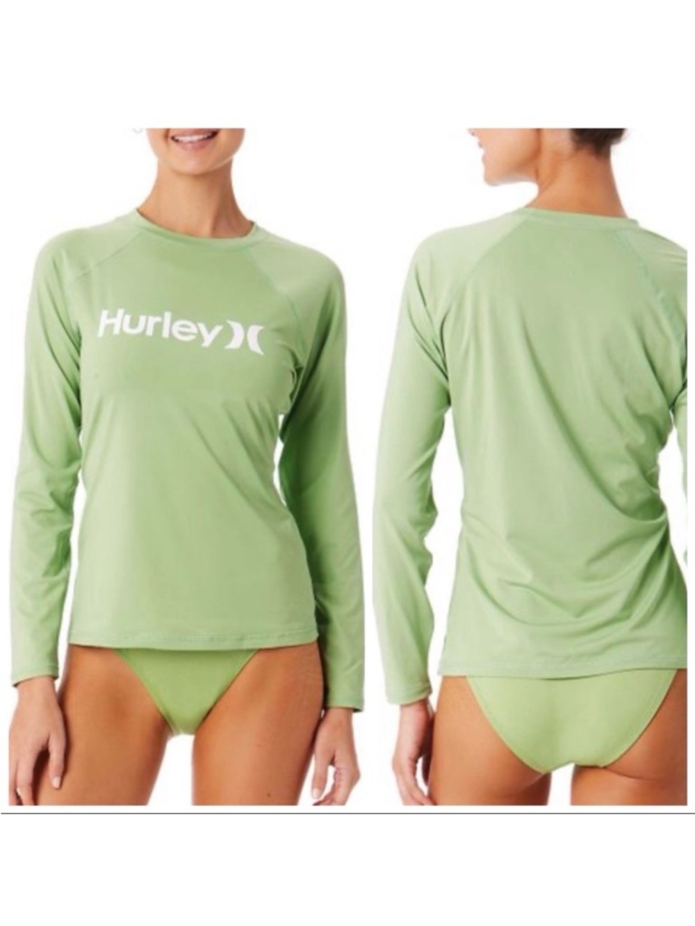 •HURLEY• Loli‎ Green Phantom Long-Sleeve Rashguard